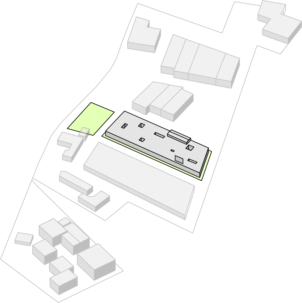Vancouver Year 1 — adaptive reuse of warehouses with public realms.
