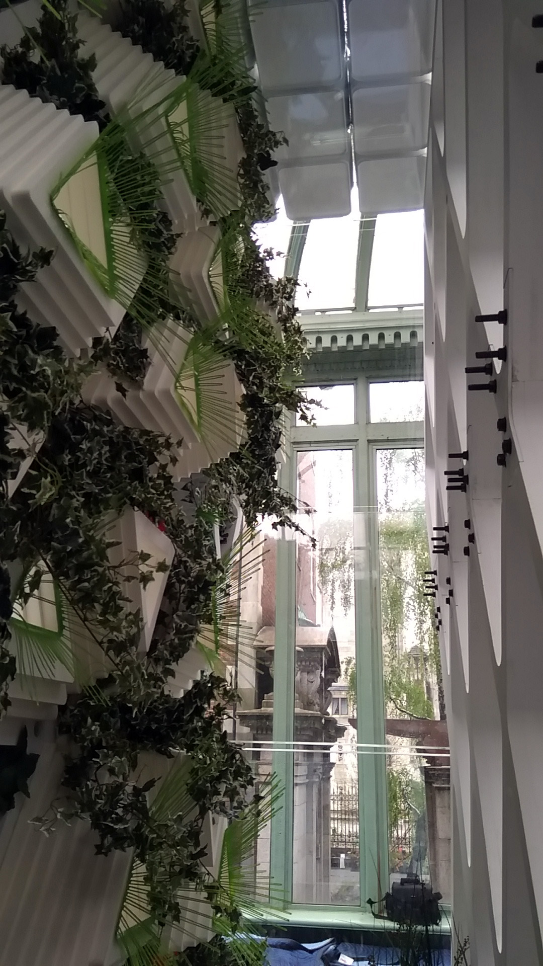 Interior during construction.