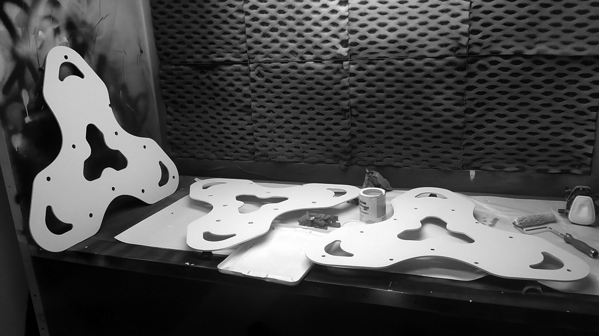 The backplates were painted using the same finish as the MDF enclosure.