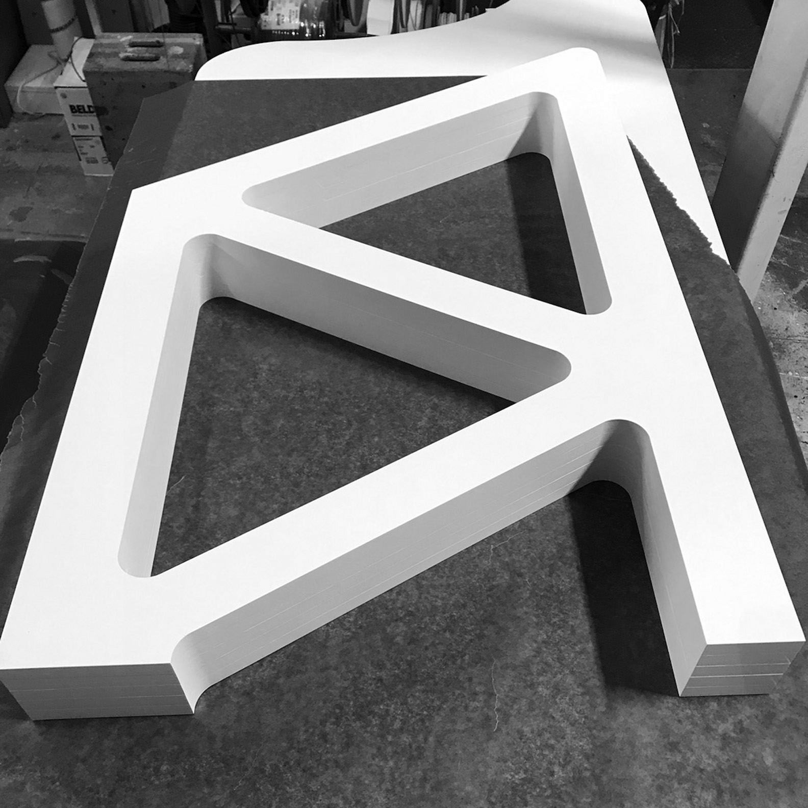 Prototype of the glue-laminated MDF wall.